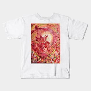 red dragon moon Kids T-Shirt